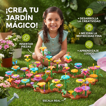 Juego de Jardín de Flores para Insertar Piezas para Niños – Juguete Creativo de Plantación y Aprendizaje para Pequeños Jardineros y Jardineras