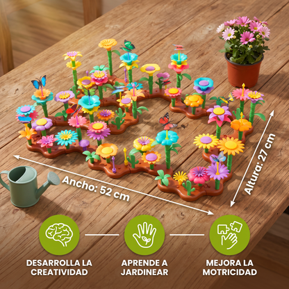 Juego de Jardín de Flores para Insertar Piezas para Niños – Juguete Creativo de Plantación y Aprendizaje para Pequeños Jardineros y Jardineras