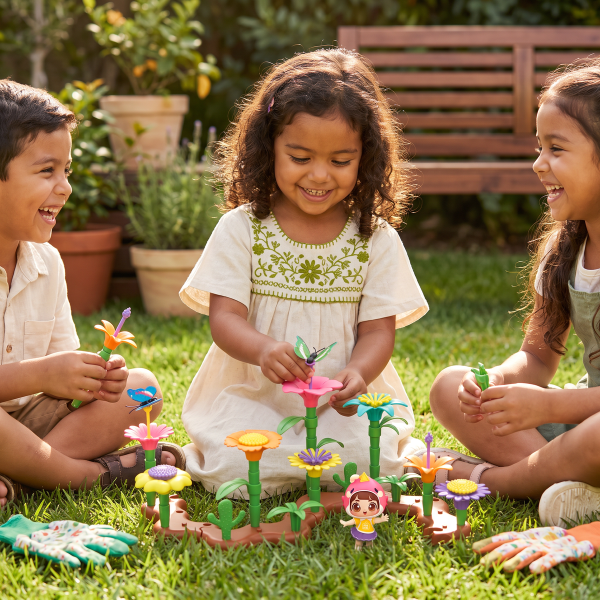 Juego de Jardín de Flores para Insertar Piezas para Niños – Juguete Creativo de Plantación y Aprendizaje para Pequeños Jardineros y Jardineras