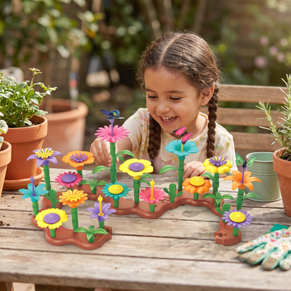 Juego de Jardín de Flores para Insertar Piezas para Niños – Juguete Creativo de Plantación y Aprendizaje para Pequeños Jardineros y Jardineras