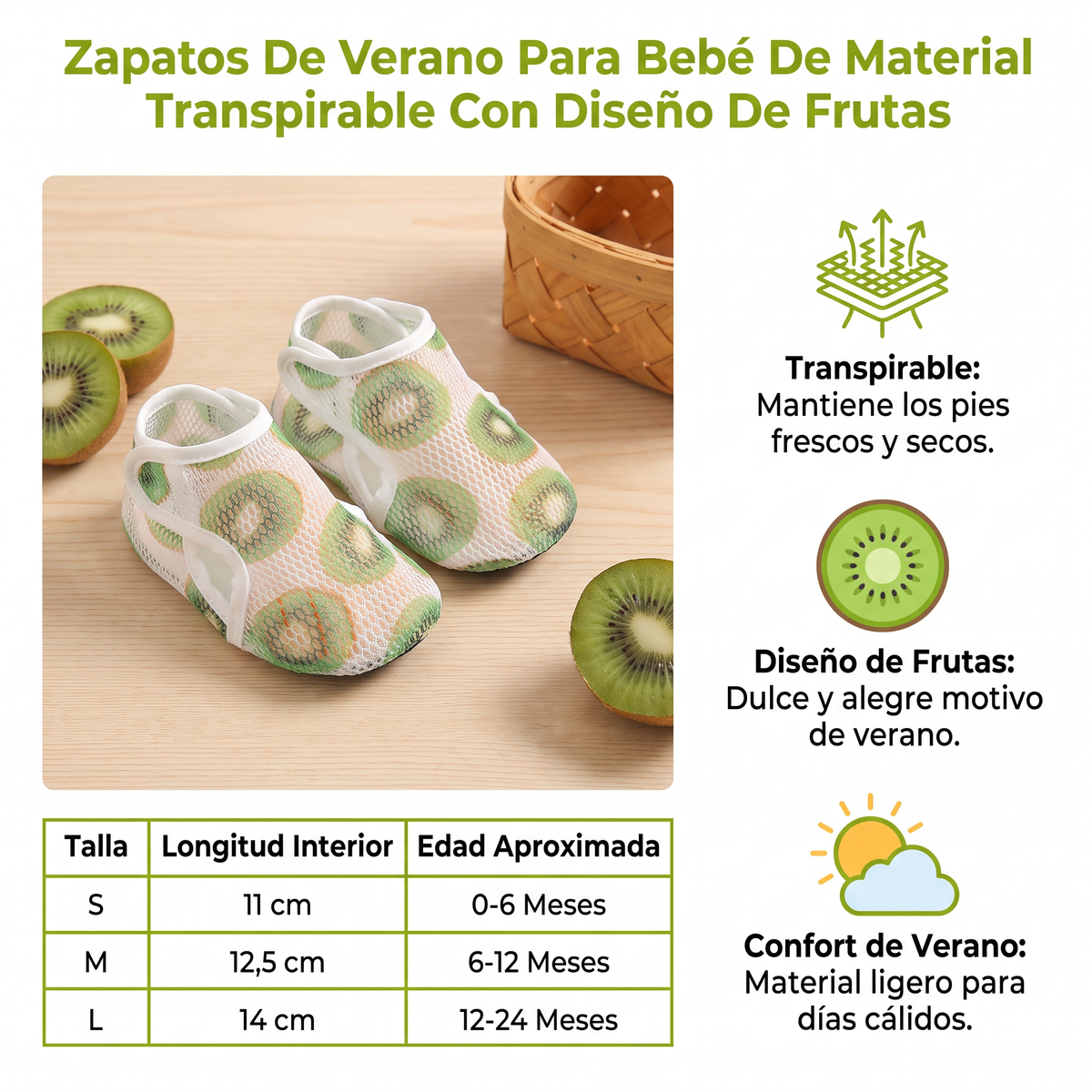Zapatos De Verano Para Bebé De Material Transpirable Con Diseño De Frutas