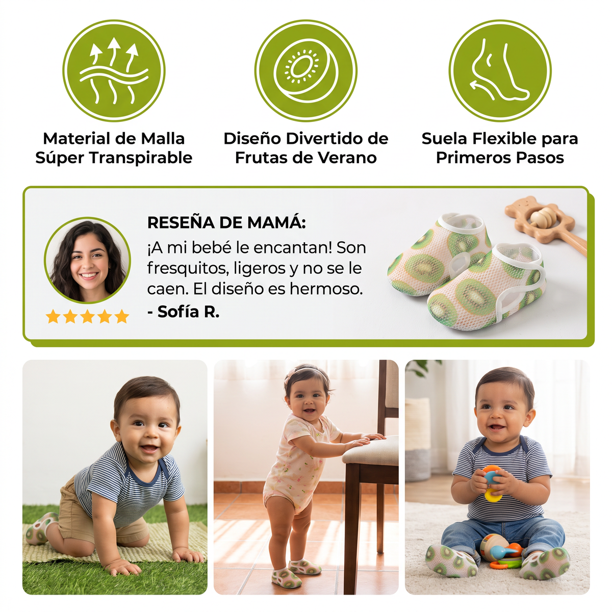 Zapatos De Verano Para Bebé De Material Transpirable Con Diseño De Frutas
