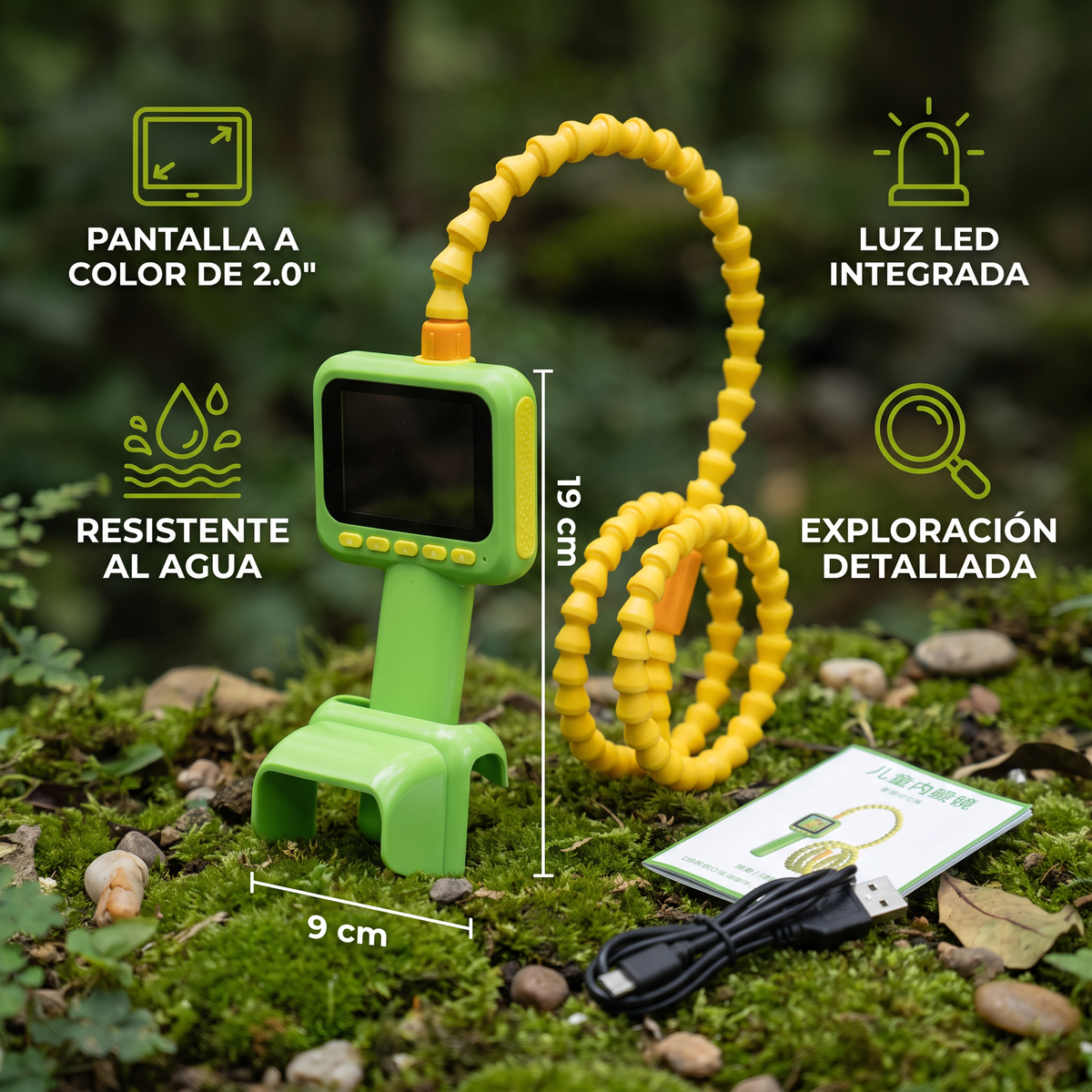 Cámara Exploradora Infantil – Juguete de Exploración Submarina y de la Naturaleza con Luz y Pantalla