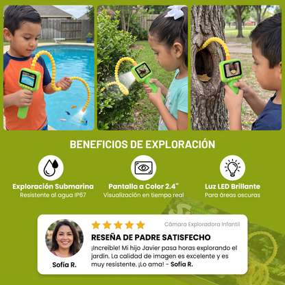 Cámara Exploradora Infantil – Juguete de Exploración Submarina y de la Naturaleza con Luz y Pantalla