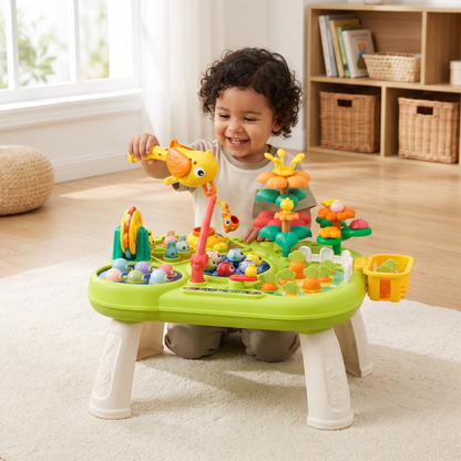 Mesa de juegos multifuncional para niños con múltiples estaciones de juego