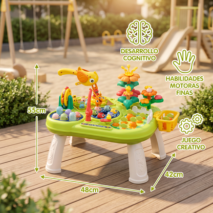 Mesa de juegos multifuncional para niños con múltiples estaciones de juego