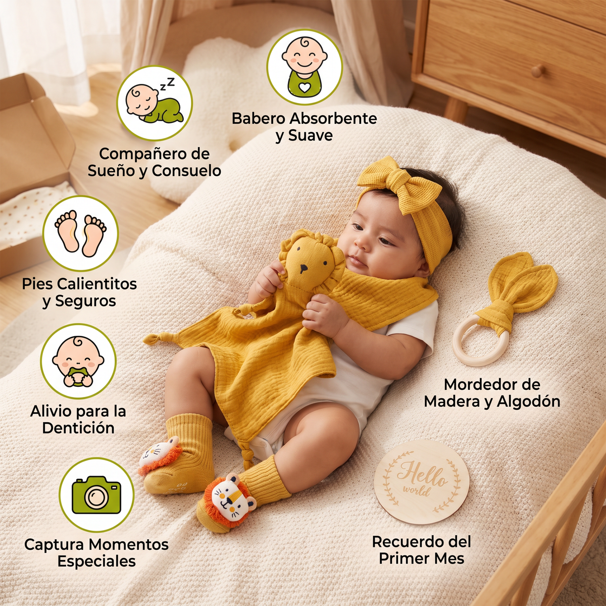 Caja de regalo para recién nacidos de 6 piezas – kit esencial para bebé