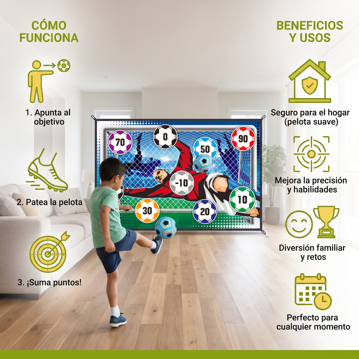 Pared de tiro de fútbol segura para el hogar