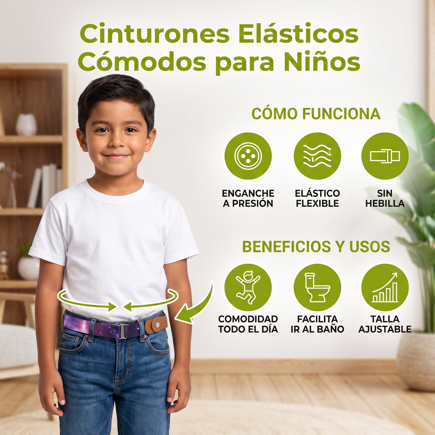 Cinturones elásticos cómodos para niños: adecuados para todas las edades