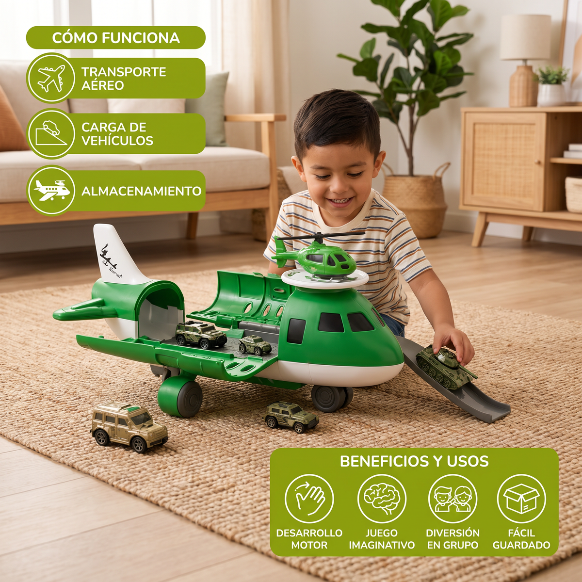 Set de juego de avión y vehículos