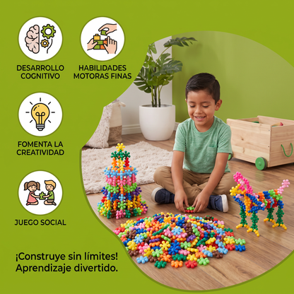 Bloques creativos Montessori de copos de nieve