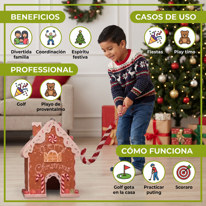 Juguete navideño de golf de pan de jengibre