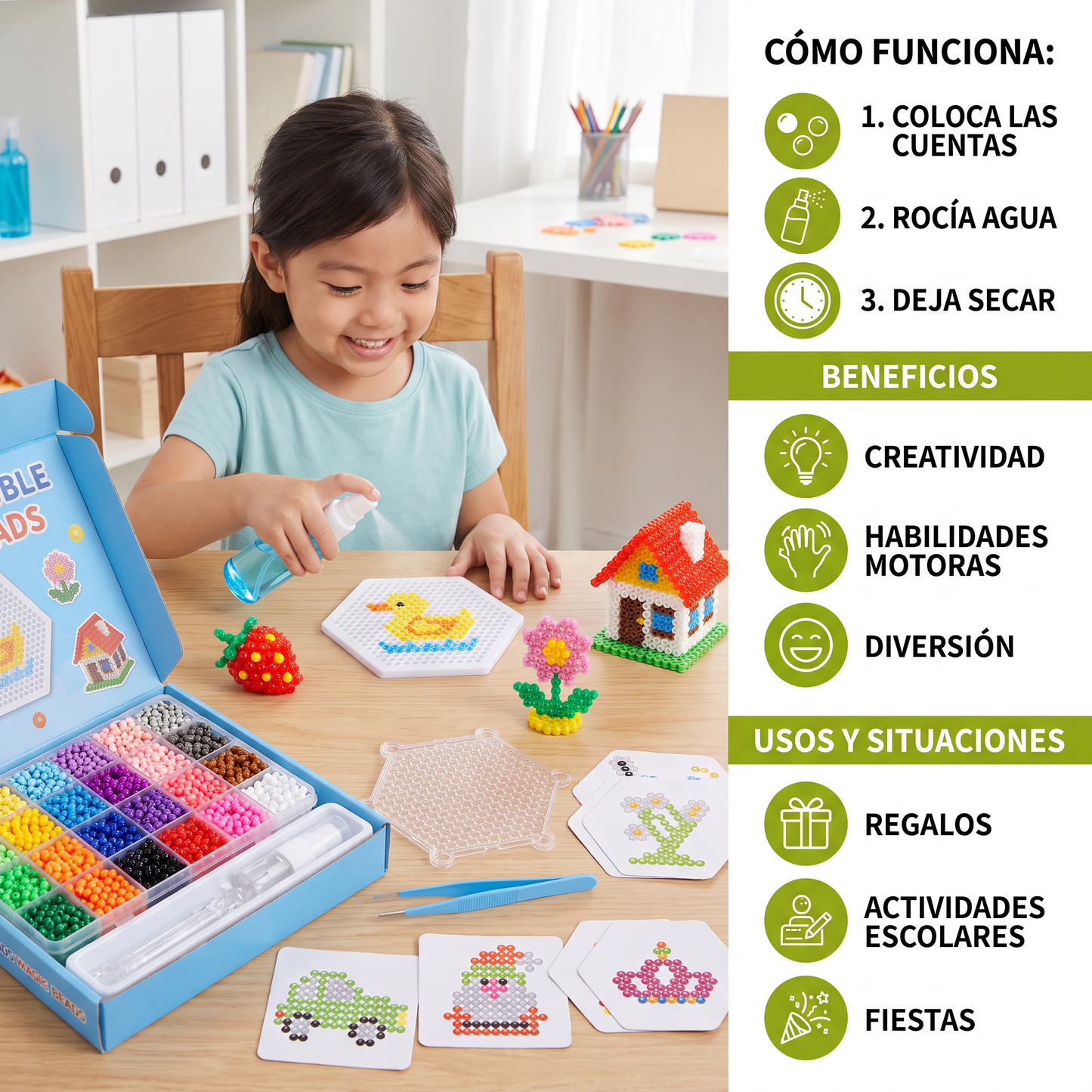 Set de cuentas mágicas de manualidades con agua
