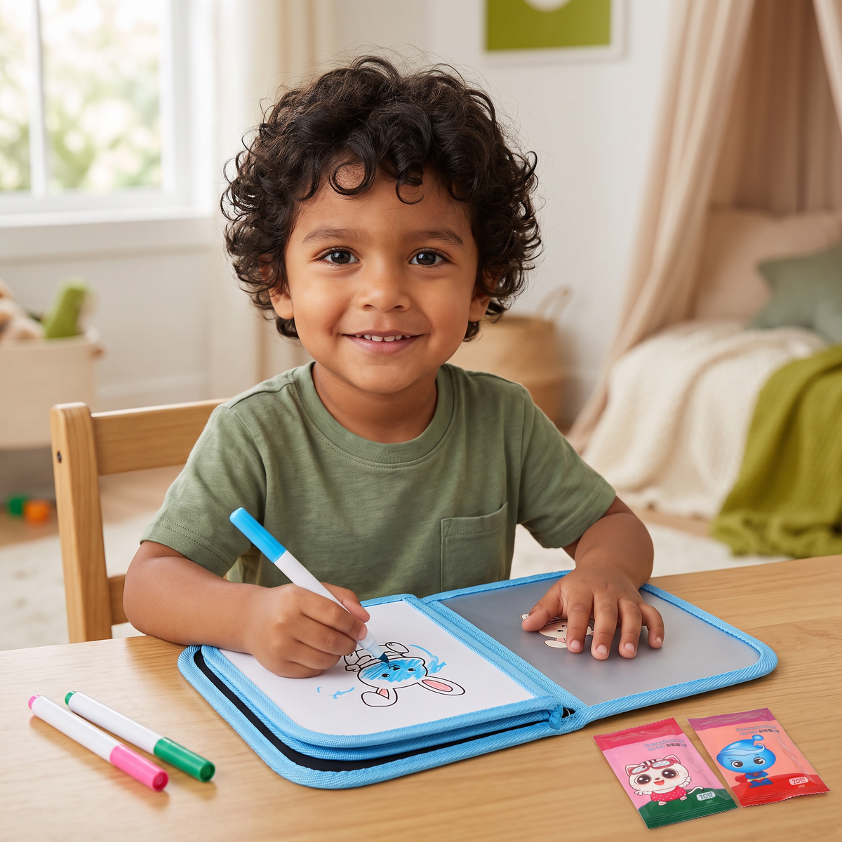 Libro de colorear portátil reutilizable para niños
