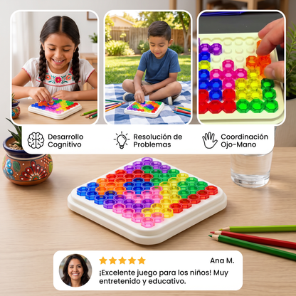 Tablero de Rompecabezas de Cuentas Arcoíris – Juego de Lógica y Resolución de Problemas