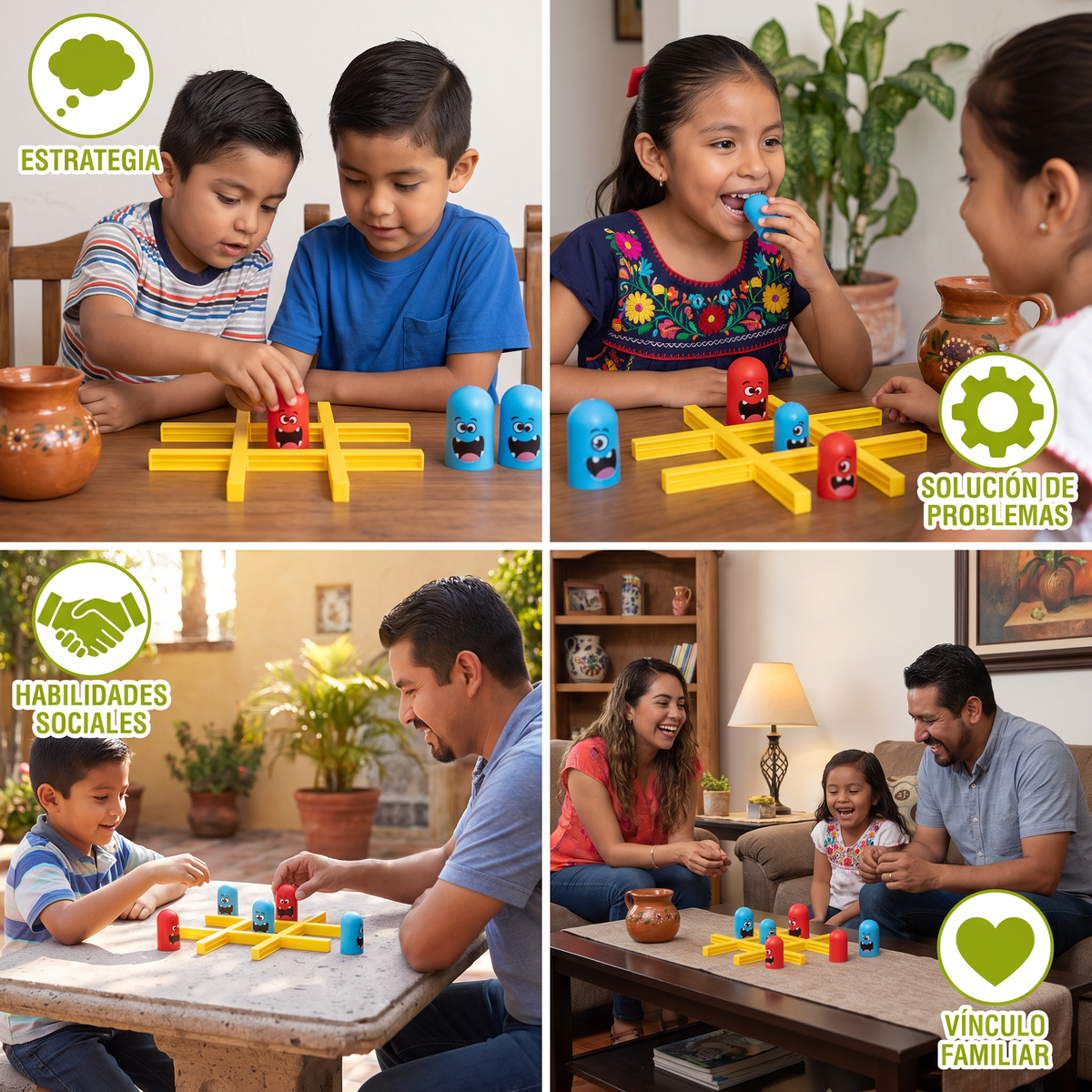 Juego de Tic-Tac-Toe de monstruos para niños – Divertido juego de estrategia para 2 jugadores