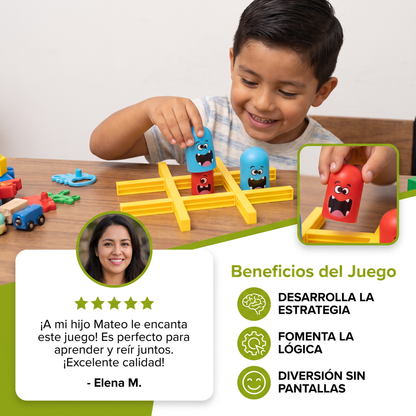 Juego de Tic-Tac-Toe de monstruos para niños – Divertido juego de estrategia para 2 jugadores