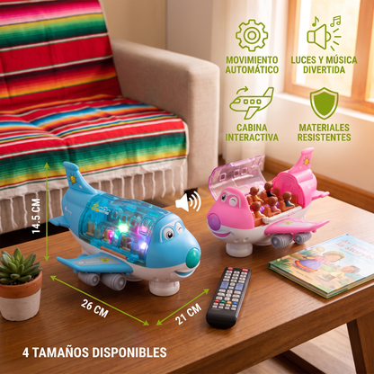 Avión de Juguete con Movimiento, Luces y Música