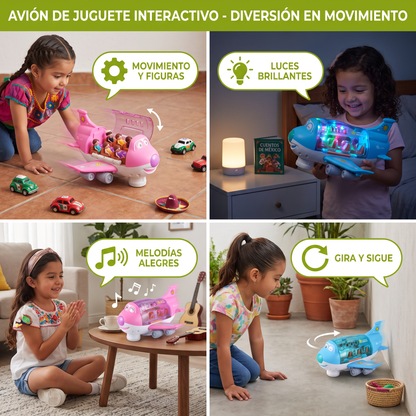 Avión de Juguete con Movimiento, Luces y Música