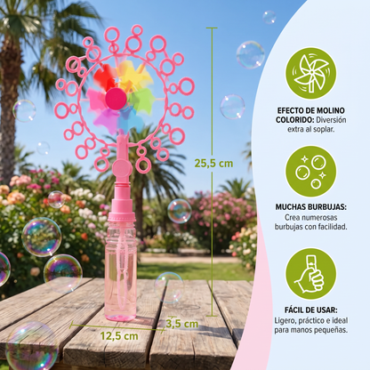 Set de Juguetes de Burbujas para Niños con Diseño de Molino de Viento para Diversión