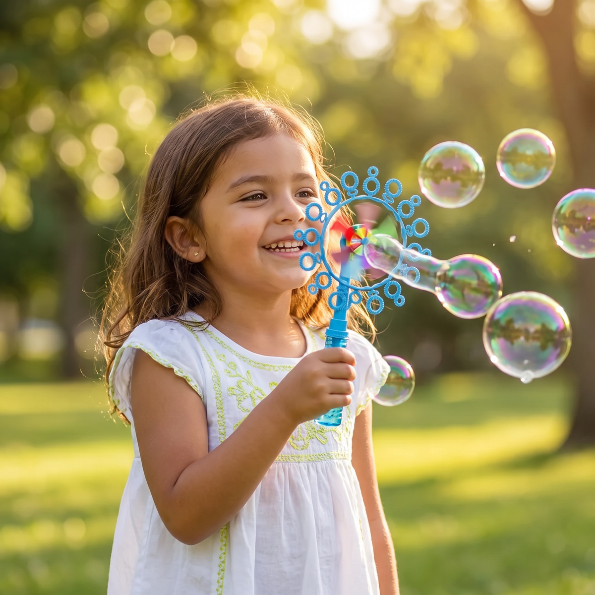 Set de Juguetes de Burbujas para Niños con Diseño de Molino de Viento para Diversión