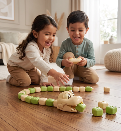 Juguete STEM Interactivo de Serpiente RC Que Crece – Come Bloques y Se Hace Más Larga