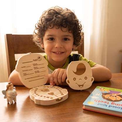 Caja de dientes de madera para niños – Almacenamiento de dientes de leche y caja de recuerdos