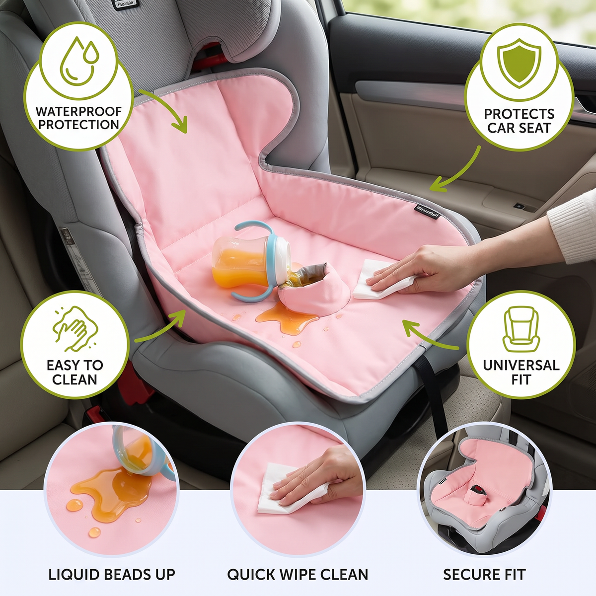 Protector Impermeable para Asiento de Auto para Sillas Infantiles