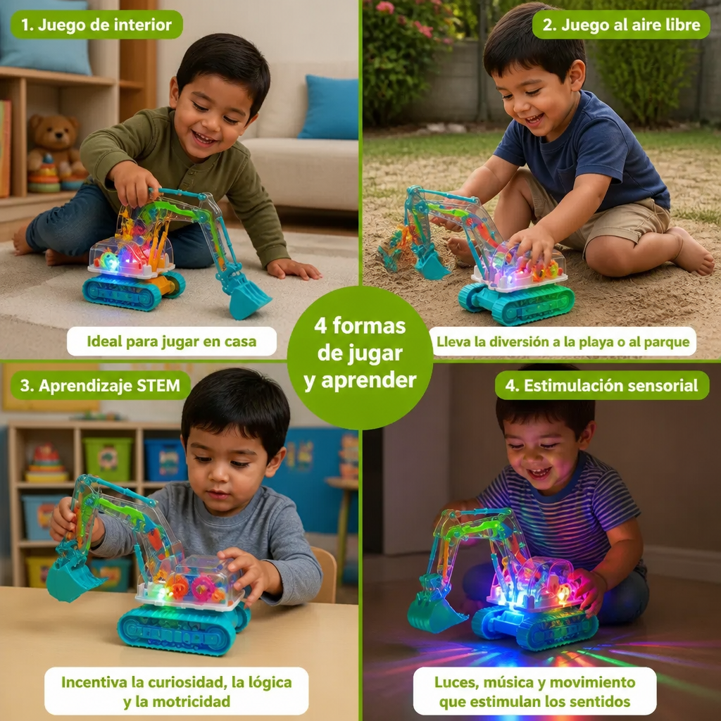 Excavadora Musical Con Luces Y Movimiento