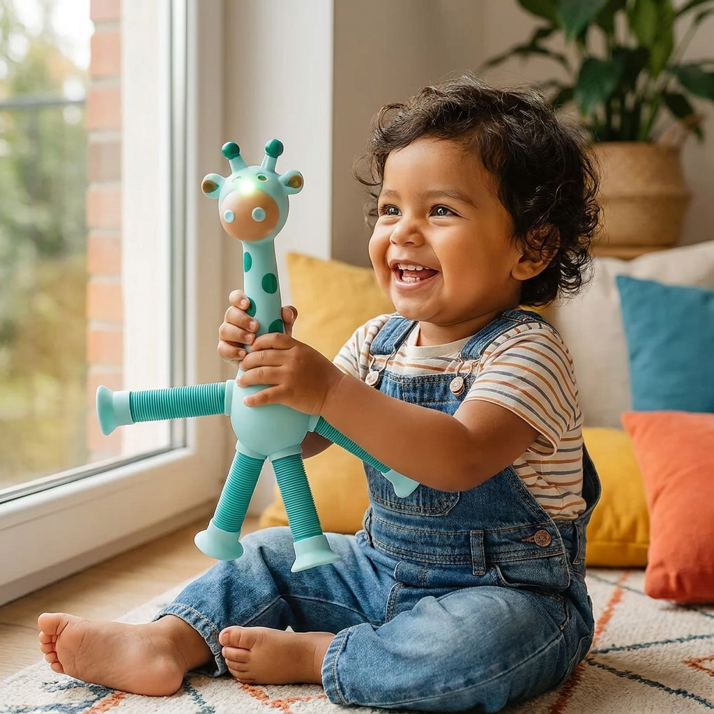 Juguete Sensorial de Jirafa con Ventosa para Bebés