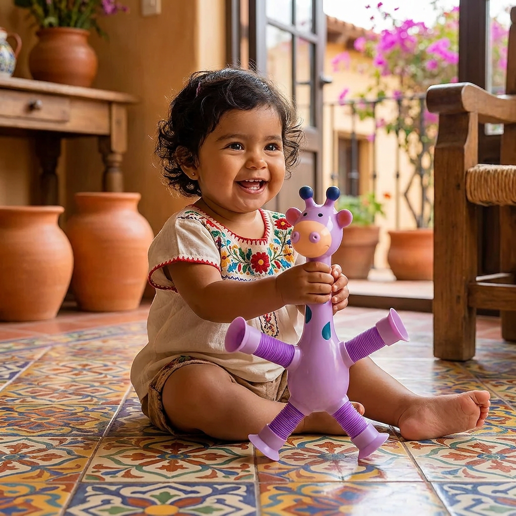 Juguete Sensorial de Jirafa con Ventosa para Bebés