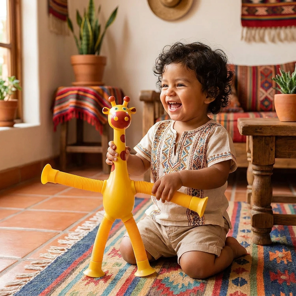 Juguete Sensorial de Jirafa con Ventosa para Bebés