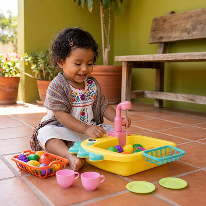 Juguete de Fregadero Infantil de Juego de Roles con Grifo y Diseño de Dinosaurio