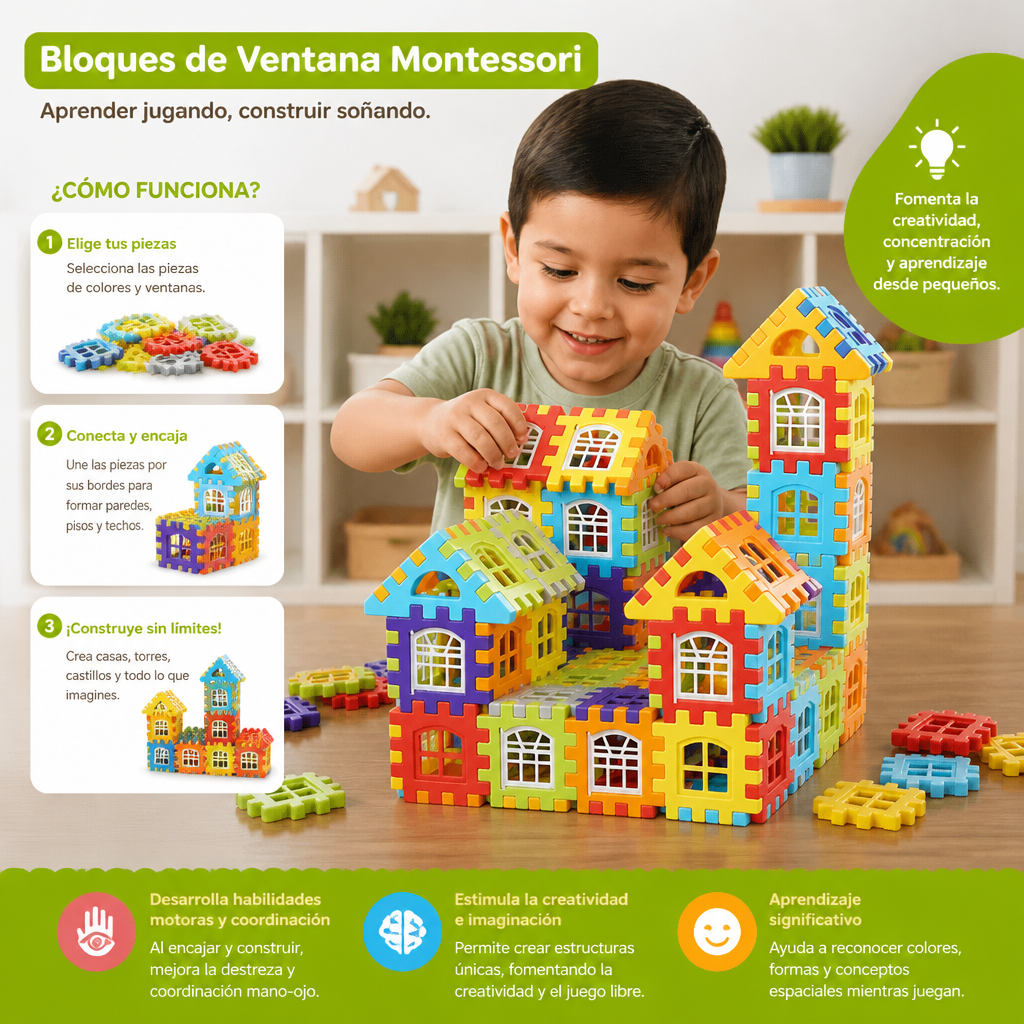 Bloques Montessori de Ventana Para Niños