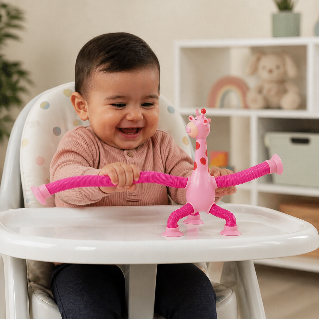 Juguete Sensorial de Jirafa con Ventosa para Bebés