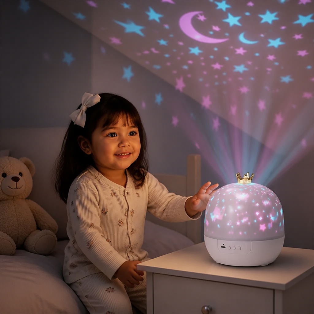 Lámpara Nocturna Infantil 2 En 1 Y Proyector