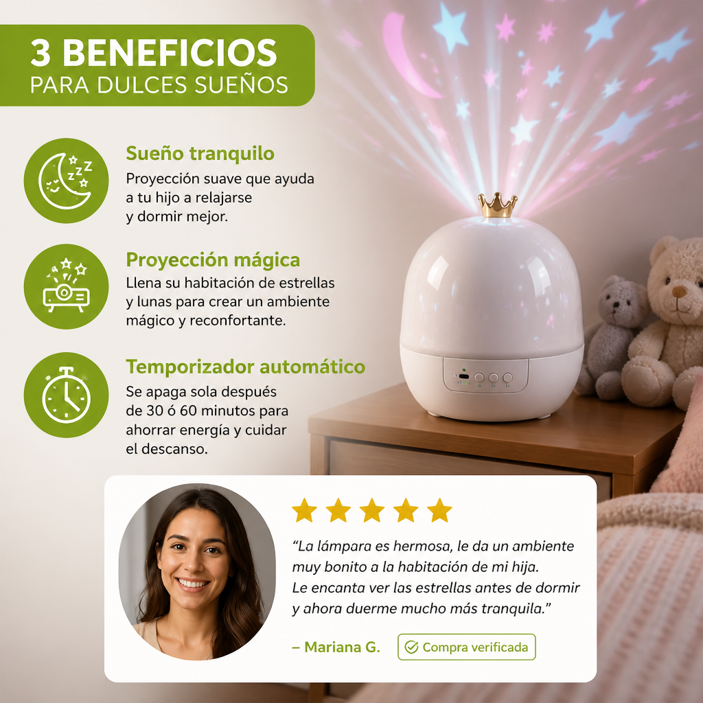 Lámpara Nocturna Infantil 2 En 1 Y Proyector