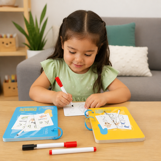 Libro De Entrenamiento Reutilizable De Números Y Letras Para Niños
