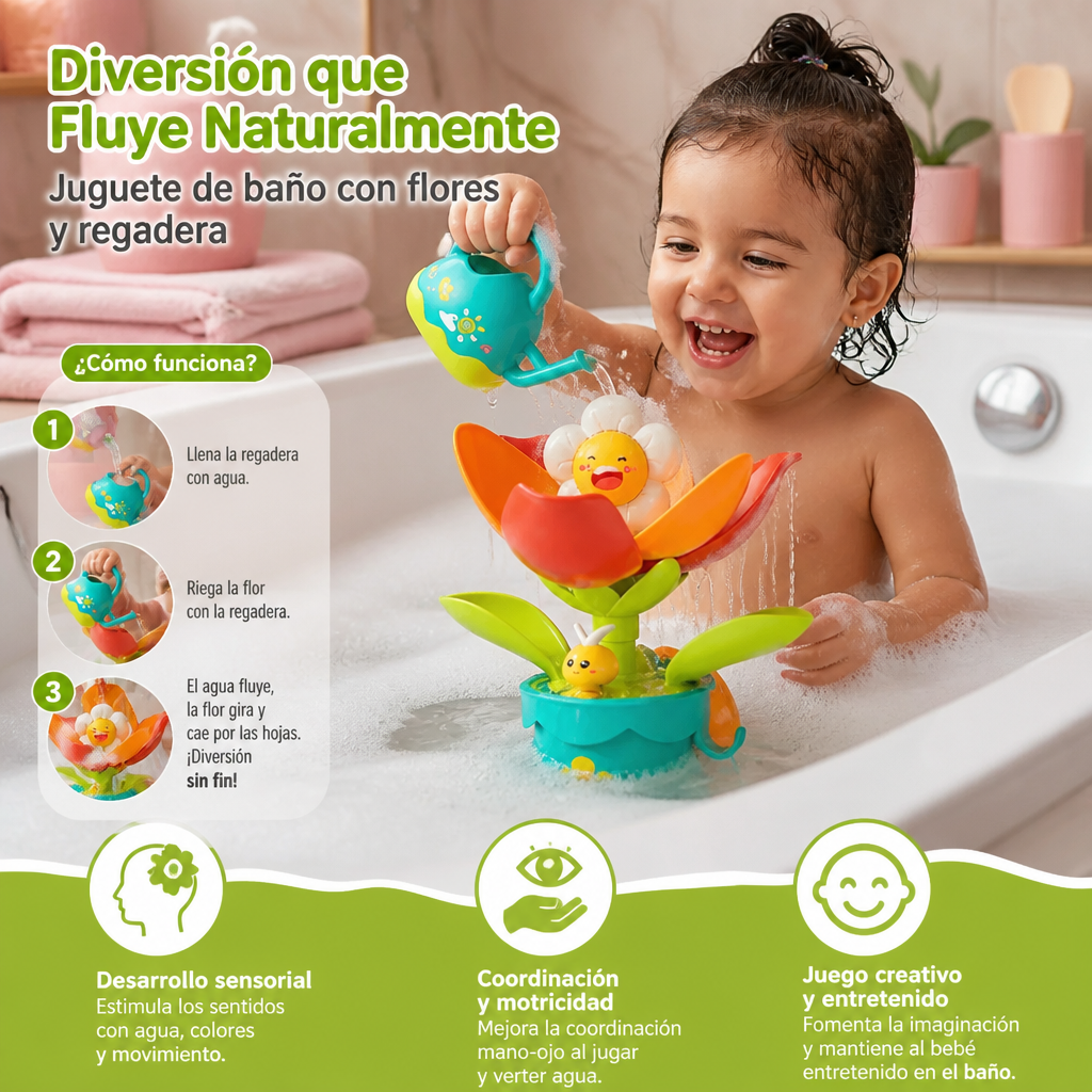 Juguete De Baño Diversión Con Flores Y Regadera