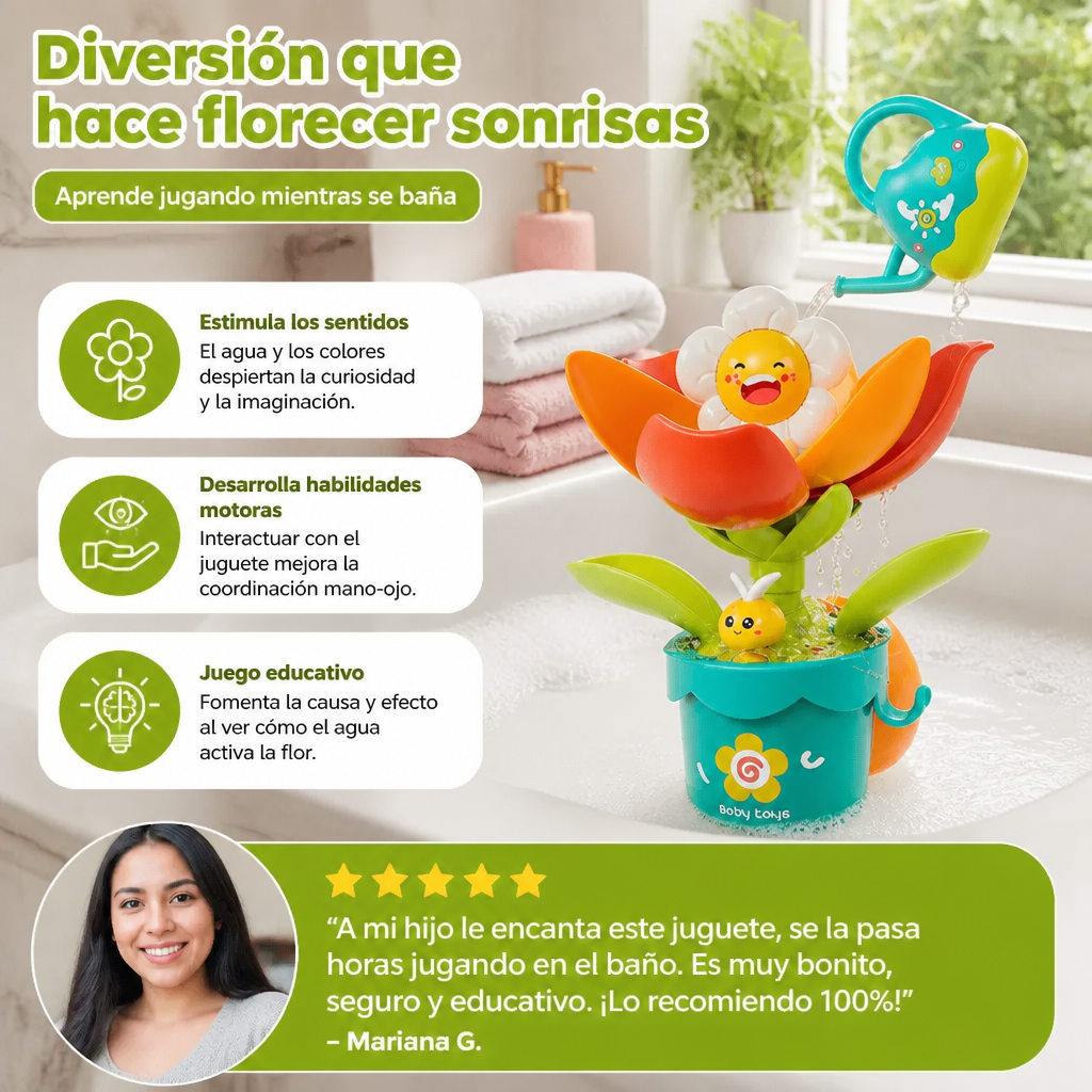 Juguete De Baño Diversión Con Flores Y Regadera
