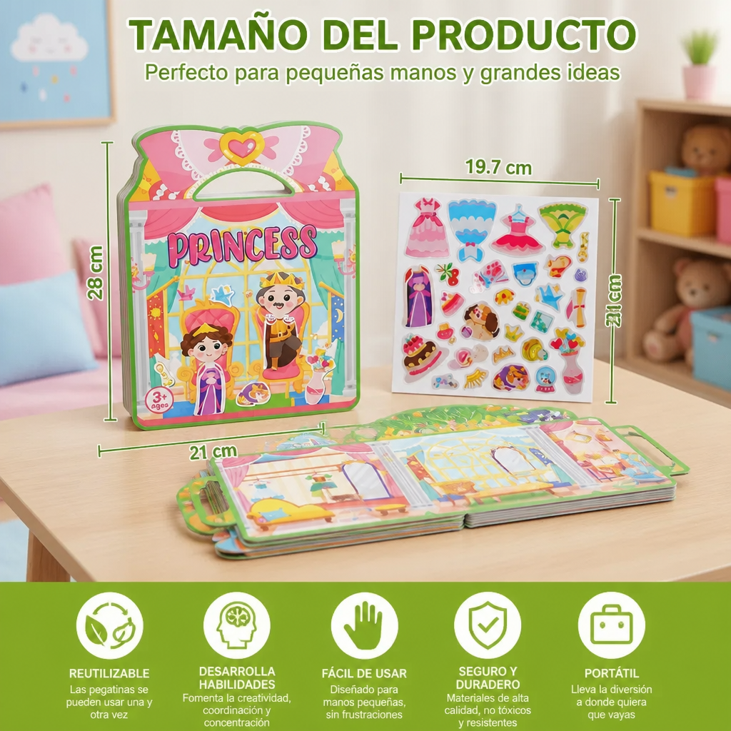 Libros Montessori De Pegatinas Reutilizables Con Diferentes Temáticas