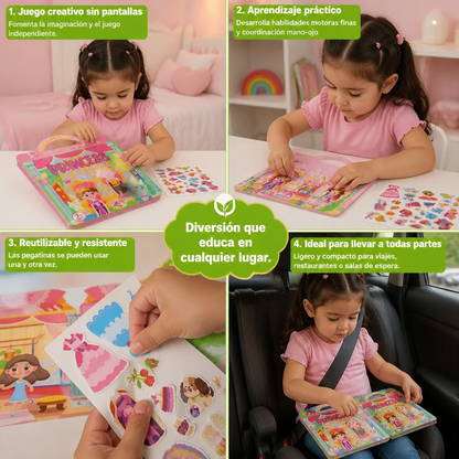 Libros Montessori De Pegatinas Reutilizables Con Diferentes Temáticas
