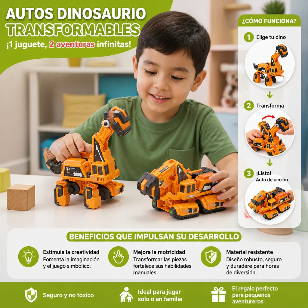 Autos Dinosaurio Transformables