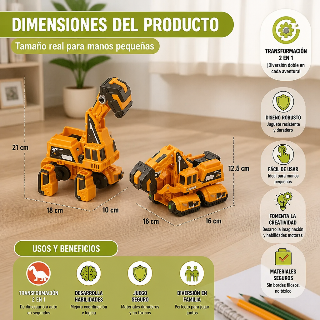 Autos Dinosaurio Transformables
