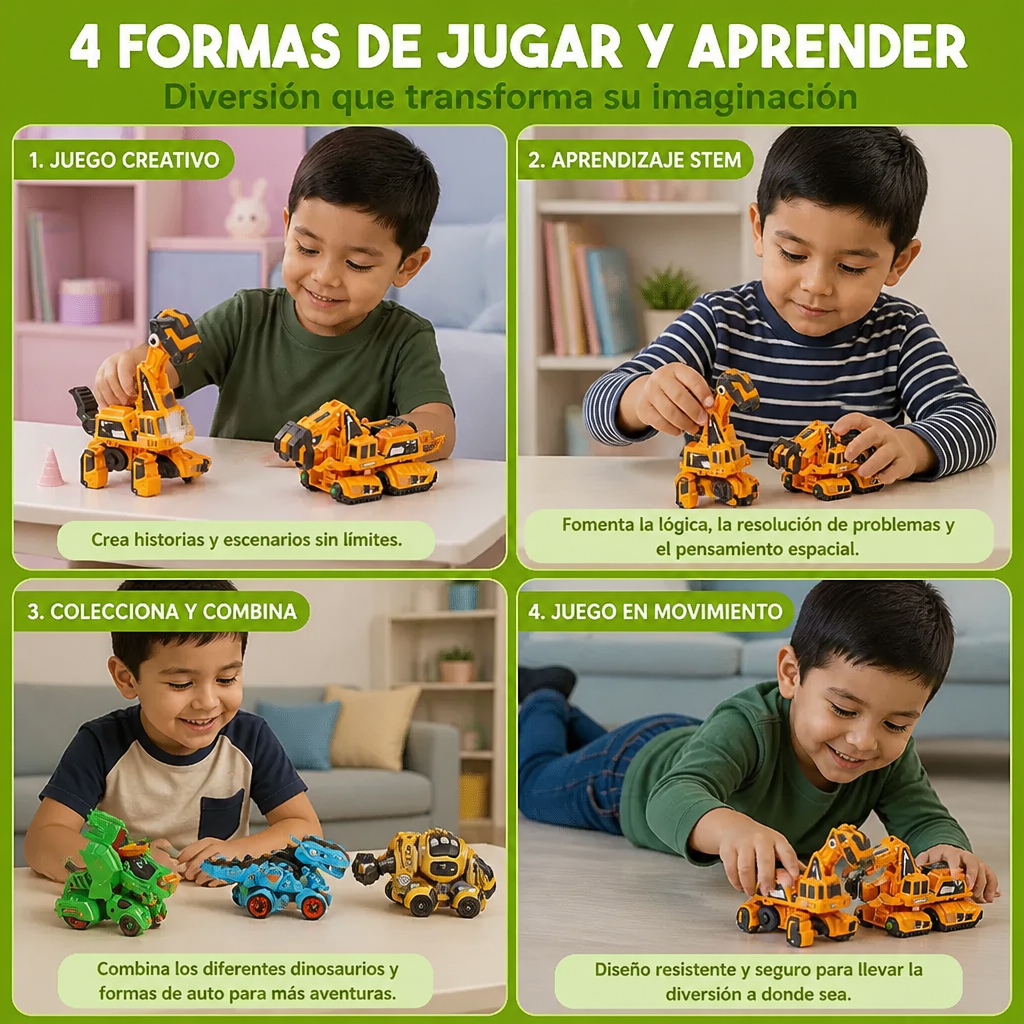 Autos Dinosaurio Transformables