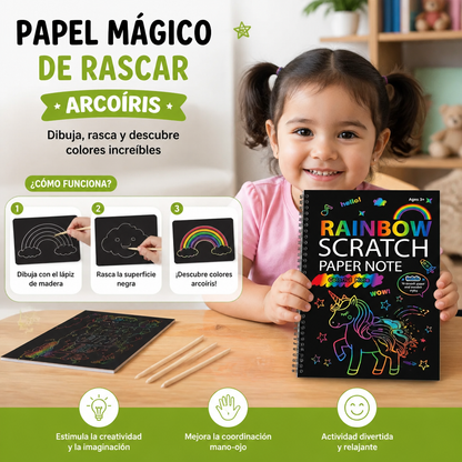 Papel Mágico De Rascar Arcoíris