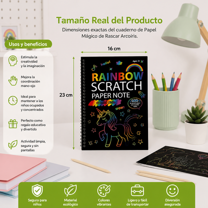 Papel Mágico De Rascar Arcoíris
