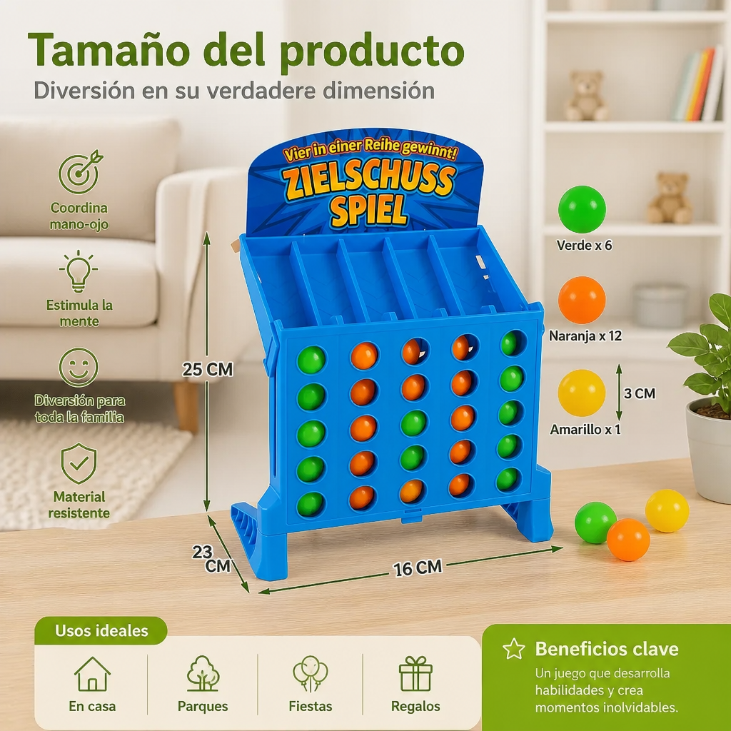 Juego De Cuatro En Línea Con Lanzamiento De Objetivo