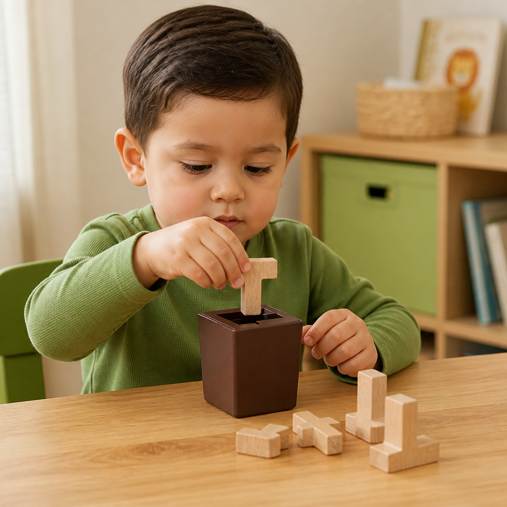 Rompecabezas 3D De Lógica Y Formas De Madera
