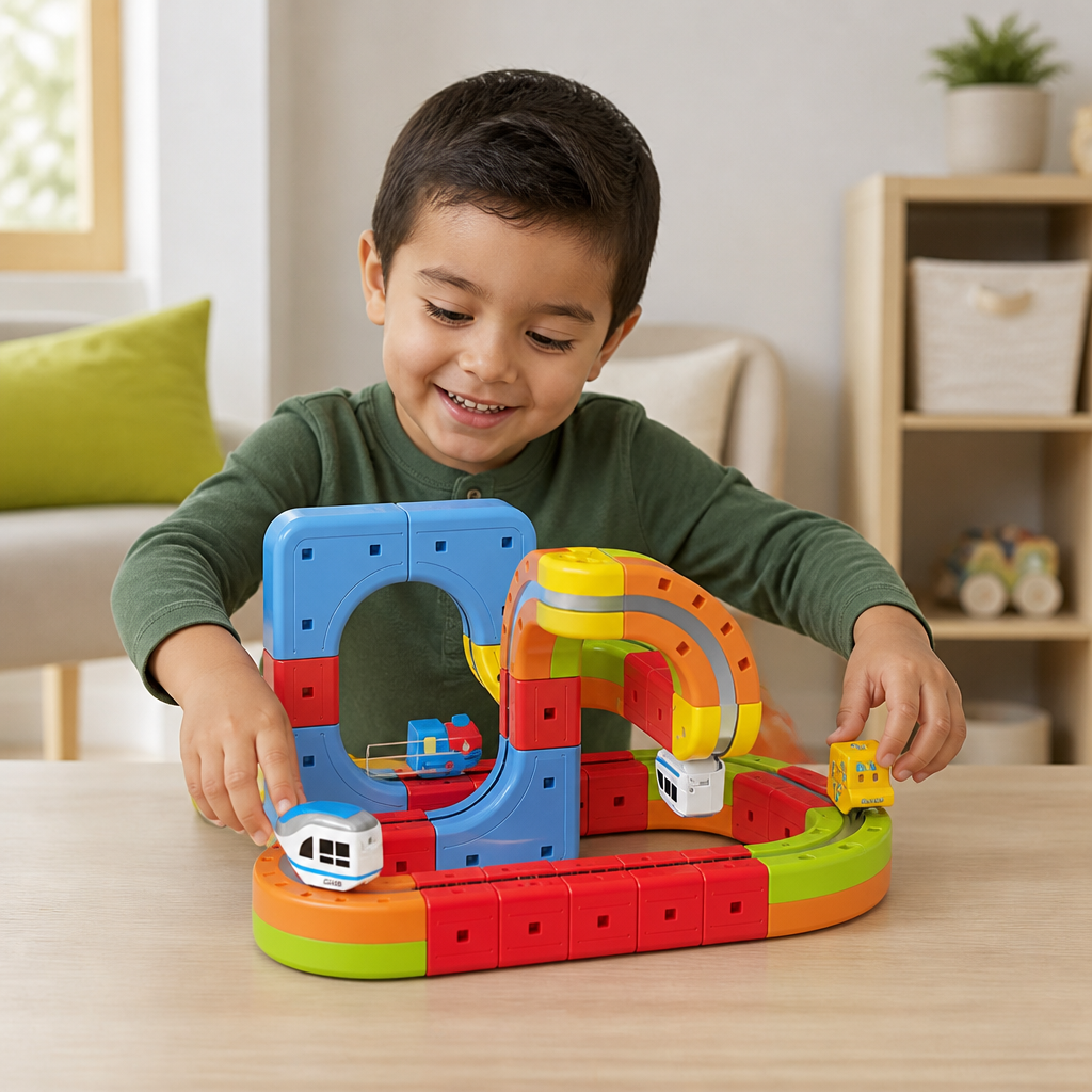 Pista de Cubos Magnéticos para Niños